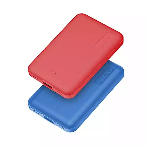 Miady 2-Pack 5000mAh Mini Portable Charger, Power Pack with 5V 2.4A USB Output