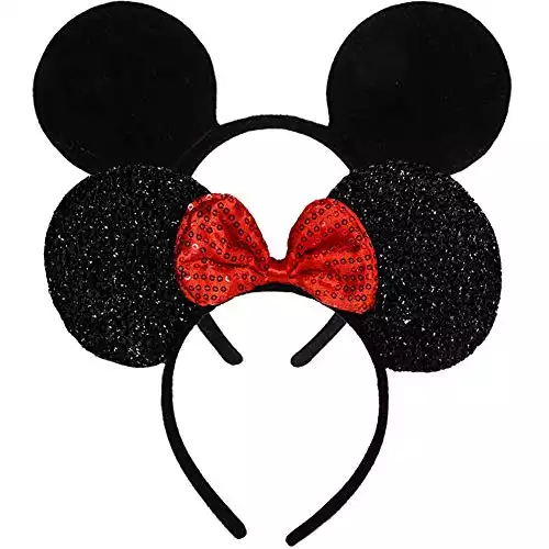 FANYITY Mickey Ears, 2 Pcs Minnie Costume Ears Headbands Hair Band for Party