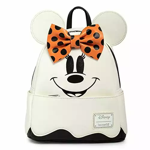 Loungefly Disney Ghost Minnie Mouse Glow in the Dark Cosplay Womens Double Strap Shoulder Bag Purse