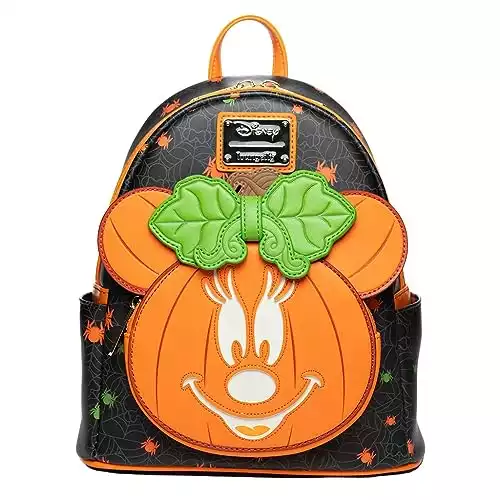 Loungefly Disney Glow in the Dark Pumpkin Minnie Mouse Women's Backpack